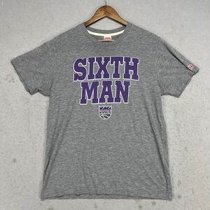 Homage Sacramento Kings Sixth Man T-Shirt Mens Large Gray NBA Basketball Graphic